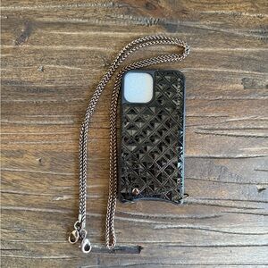 Bandolier Black Crossbody Phone Case with Chain